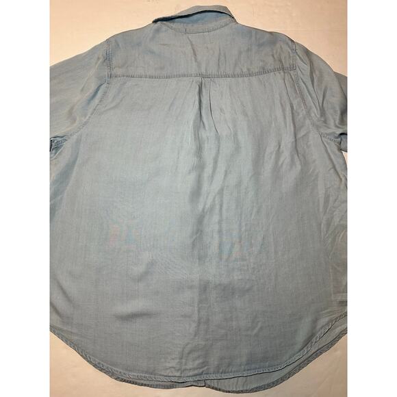 Torrid Women’s Plus Size 4 US 18-20 Lizzie Tencel Blue Button Up Shirt - Picture 7 of 7